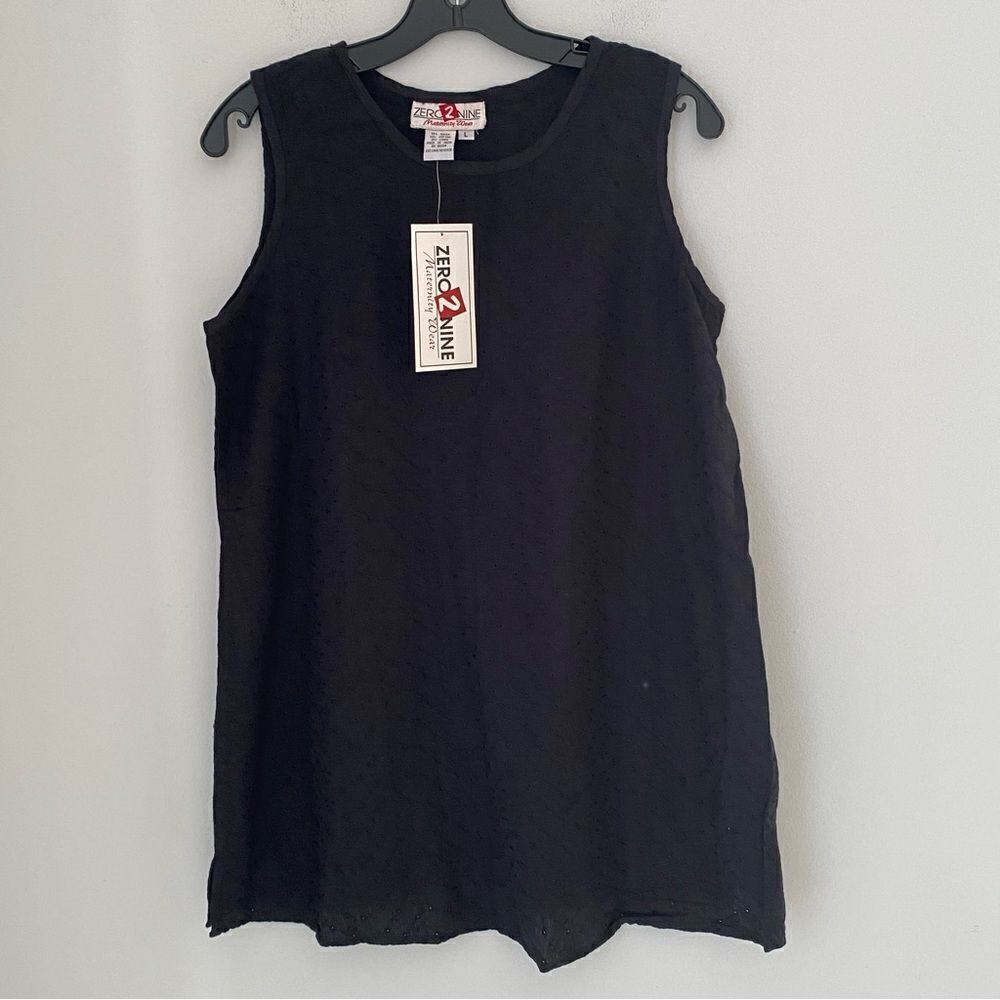 Zero 2 Nine Maternity Wear Women’s Black Sleeveless eyelet Tunic Black size L